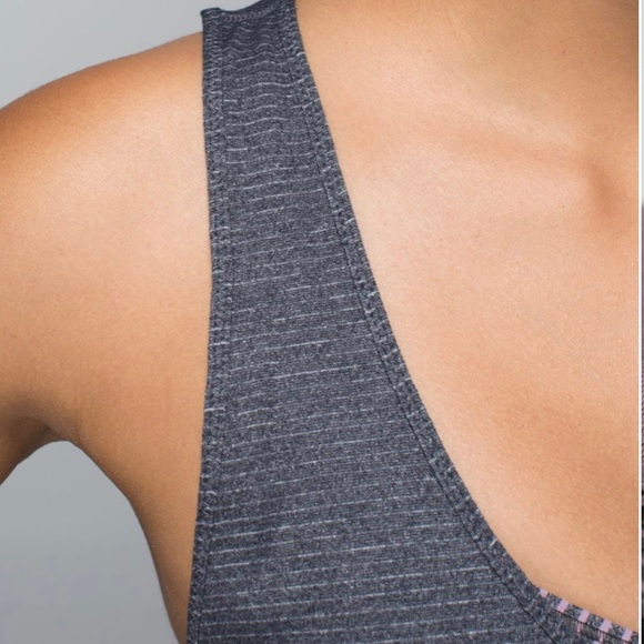 Lululemon Seek The Heat Striped Tank Top Heathered Deep Coal / Hyper Stripe 6 - Picture 3 of 12